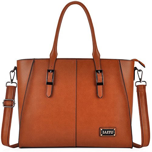  Laptop Bag for Women 15.6 Inch Leather Tote Bag