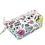 Creative Cosmetic Bags Portable Leather Clutch Purse Travel Toiletry Pouch