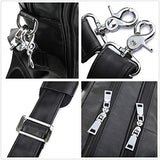 BAIGIO Men's Briefcase Real Calfskin Leather Laptop Bags Messenger Bags Multi-Pocket Business