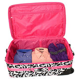 World Traveler Damask 3-Piece Expandable Upright Luggage Set, Pink Trim Damask