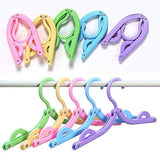 10 Pcs Travel Hangers - Portable Folding Clothes Hangers Travel Accessories Foldable Clothes Drying Rack for Travel (Colorful)
