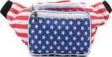 Sojourner American Flag Fanny Pack - USA Packs, 4th of July, Stars and Stripes, Red White, and Blue