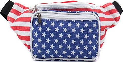 Sojourner American Flag Fanny Pack - USA Packs, 4th of July, Stars and Stripes, Red White, and Blue