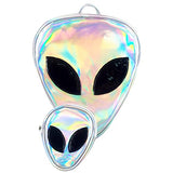 Aibearty Alien Backpack Holographic Triangle Rucksack Casual Bag