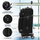 Travelpro Luggage Platinum Elite 20" Carry-on Expandable Business Spinner w/USB Port, Shadow Black