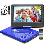 DR. J 11.5" Portable DVD Player with HD 9.5" Swivel Screen, Rechargeable Battery with Wall Charger, Car Charger and AV Cable, Sync TV Projector Function, Support USB Flash Drive SD Card, Region Free
