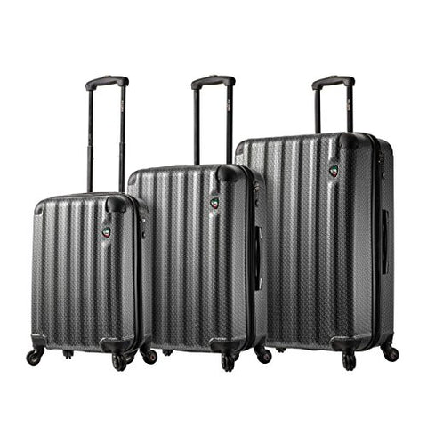 Mia Toro Italy Catena Largo Hardside Spinner Luggage 3Pc Set, Silver
