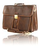 Timmari-"Oak" Italian Leather Business Briefcase