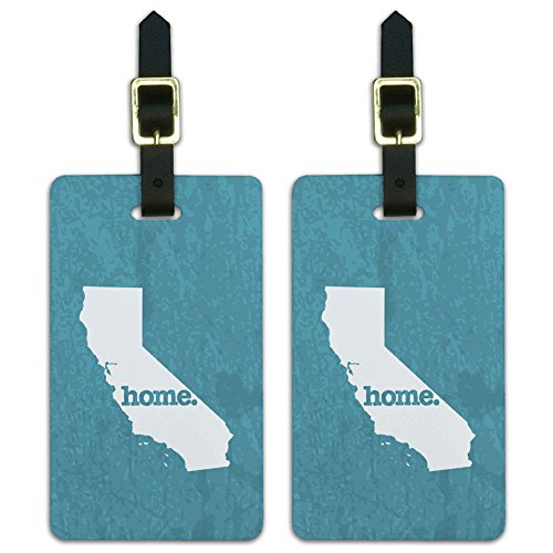 Graphics & More California Ca Home State Luggage Suitcase Id Tags-Textured Robin Egg Blue, White
