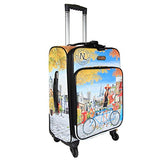 Nicole Lee Women'S 20" 4 Wheels Expandable Carry-On Luggage Paris City Print, Bicycle