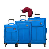 Skyway Mirage 2.0 | 4-Piece Set | 20", 24" and 28" Expandable Spinners, Travel Pillow (Blue Royal)