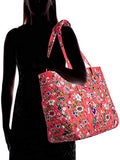 Vera Bradley Quilted Signature Cotton Get Carried Away Tote/Travel Bag (Coral Floral)