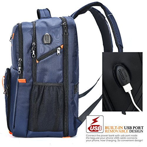 POSO Laptop Travel Backpack 17.3 Inch Computer Bag with USB Port Water ...