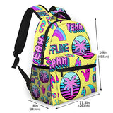 Multi leisure backpack,Vaporwave With Palms Words Yeah,offline Rainb, travel sports School bag for adult youth College Students