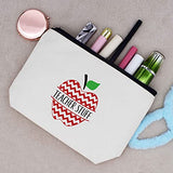 Teacher Stuff Apple –Makeup Bag Cosmetic Bag Travel Pouch Gift – Appreciation Gifts for Teachers - Birthday Christmas Back To School Gift For Teacher