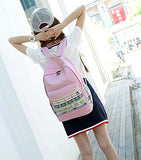 Chic Star Square Multi Function Backpack Schoolbag Pink