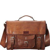 Sharo Leather Bags Leather Messenger And Brief Bag (Brown)