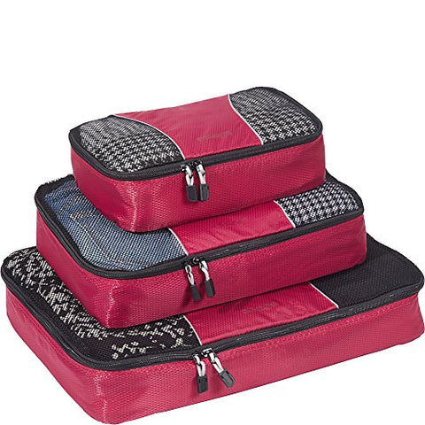 eBags Packing Cubes for Travel - 3pc Set - (Raspberry)