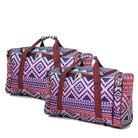 Set of 2 Overnight Duffle Bags for Women - Airline Approved Small Carry On Bag Lightweight Hand Luggage Cabin on Flight & Holdalls
