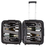 Personalized Luggage Nameplate - VinGardeValise Wine Travel Suitcase - Up to 8 bottles (Black)