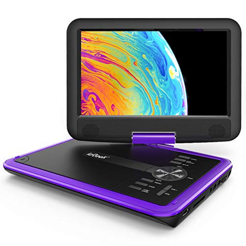 ieGeek 11.5" Portable DVD Player with SD Card/USB Port, 5 Hour Rechargeable Battery, Eye-protective Screen, Support AV-IN/ OUT, Region Free, Purple