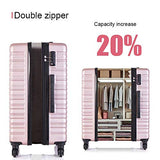 4 Piece Luggage Sets, Expandable Hardshell ABS Luggage Sets with TSA Lock Spinner Wheels Travel Suitcases Set (4 PCS, TSA Lock+Expandable, Rose Gold)