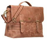 DH Shillong 15 Inch Retro Buffalo Hunter Leather Laptop Messenger Bag Office Briefcase College Bag