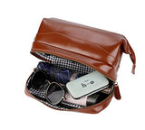 Baosha Xs-02 Genuine Leather Travel Toiletry Bag Shaving Kit Cosmetic Makeup Bag (Brown)