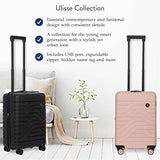 Bric's B|Y Ulisse Spinner Suitcase - 21 Inch Carry-On Luggage - Hard Exterior and TSA-Approved Lock - Pearl Pink
