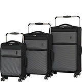 It Luggage World'S Lightest Debonair 3-Piece Set 8-Wheel Spinner, Black/White