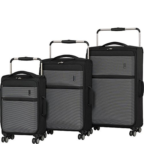 It Luggage World'S Lightest Debonair 3-Piece Set 8-Wheel Spinner, Black/White