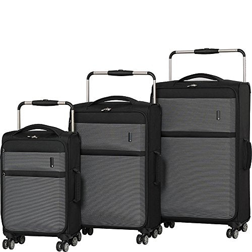 It Luggage World'S Lightest Debonair 3-Piece Set 8-Wheel Spinner, Black/White