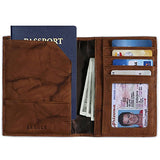 Banuce Real Leather Passport Holder for Men Travel Wallet Cover with Elastic Strap