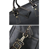 Large Mens Leather Duffel Bag, Berchirly Outdoor Travel Duffel Black