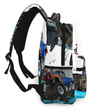 Multi leisure backpack,Cartoon Monster Truck, travel sports School bag for adult youth College Students