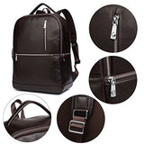 BOSTANTEN Leather Laptop Backpack Shoulder School Camping Travel Casual Bag Daypack for Men Coffee
