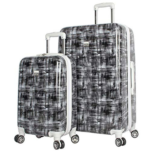 NICOLE MILLER STYLE LIZBETH COLLECTION 2-PC HARDSIDE LUGGAGE SET IN BLACK