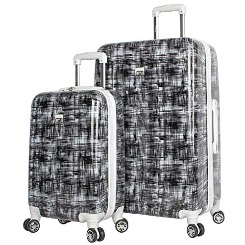 NICOLE MILLER STYLE LIZBETH COLLECTION 2-PC HARDSIDE LUGGAGE SET IN BLACK