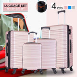 4 Piece Luggage Sets, Expandable Hardshell ABS Luggage Sets with TSA Lock Spinner Wheels Travel Suitcases Set (4 PCS, TSA Lock+Expandable, Rose Gold)