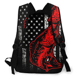 DAOPUDA Leisure Backpack For Women Men Kids Travel Backpack Purse,Fishing Lure Bass Fish And American Usa Flag Design