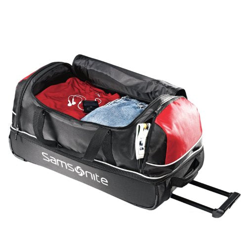 X Factor Rolling Duffel Bag Red Large 28 Inch with Multi-Pockets, Travel  Duffle Bag with Rolling Wheels Drop Bottom Heavy-Duty Luggage, Upright