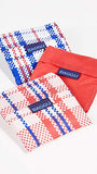 BAGGU Women's Standard Packable Bag Set of 3, Market Blue/Market Red/Red, One Size
