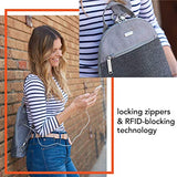 Baggallini Anti-Theft Backpack - Stylish Carry-on Travel Bag With Locking Zippers and