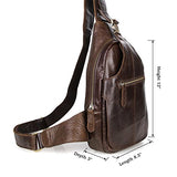 Sealinf Men'S Leather Outdoor Chest Cross Body Bag Fanny Backpack (Deep Brown)