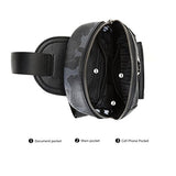 Babama Genuine Camo Leather Chest Bag For Men Crossbody Shoulder Purse Daypack