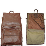 Amerileather Leather Three-Suit Garment Bag,Brown,Us