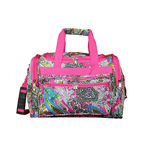 World Traveler 16" Duffle Duffel Bag, Pink Multi Paisley, One Size