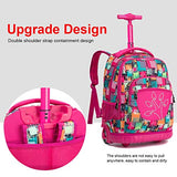 Yexin Kids Print Pattern Trolley Schoolbag - Waterproof Wheeled Rolling Backpack For Girls And Boys