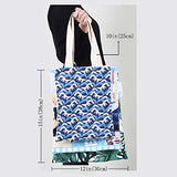 Peacock canvas messenger bag Abstract Exotic Bird Figure with Stylized Long Tail and Wings Floral
