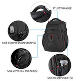 KROSER Travel Laptop Backpack 17.3 Inch XL Heavy Duty Computer Backpack with Hard Shell Saferoom RFID Pockets Water-Repellent Business College Daypack Stylish School Laptop Bag for Men/Women-Black